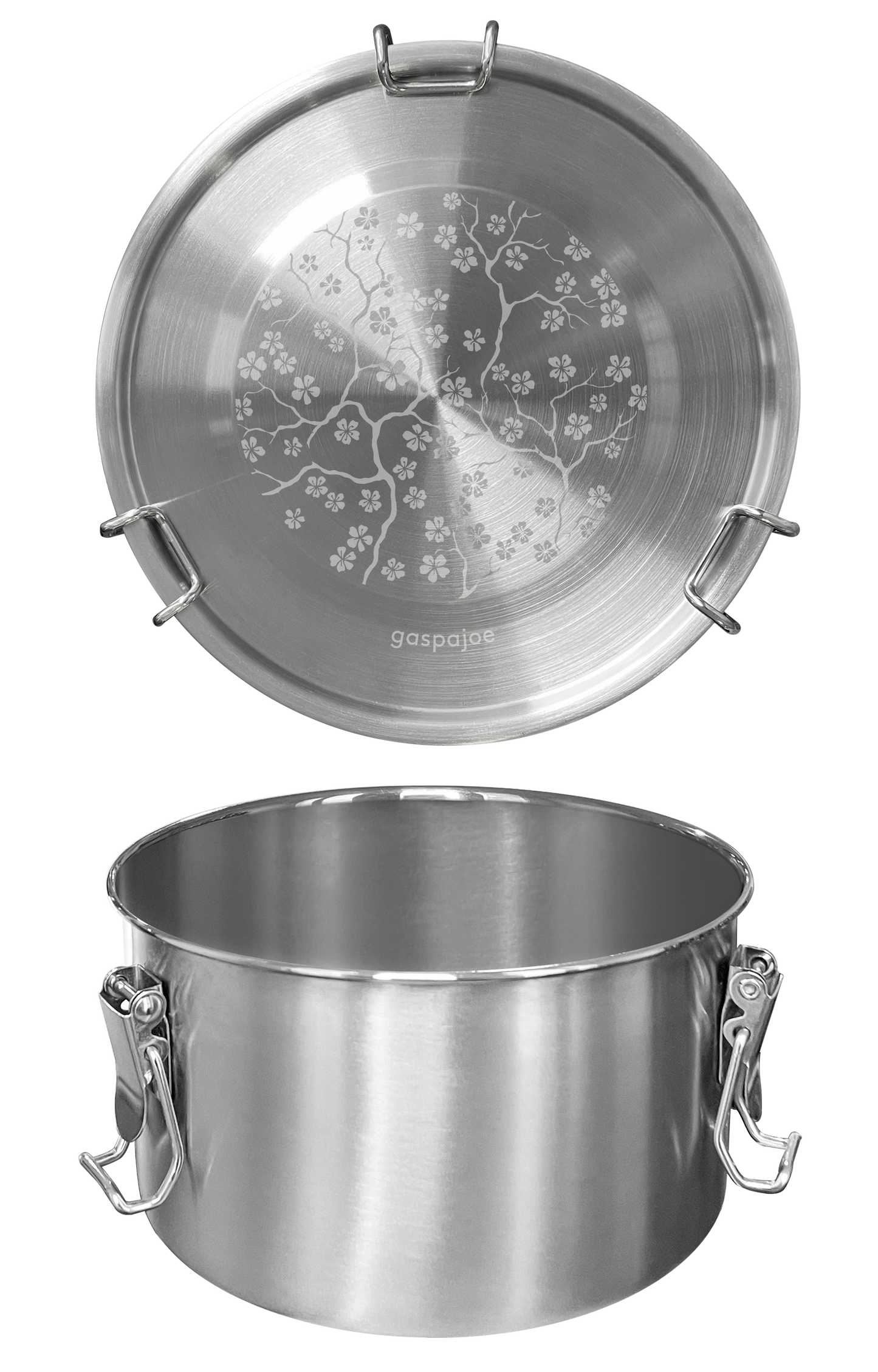 Gaspajoe -- Lunch box drummy inox gravée cerisier - 1100 ml