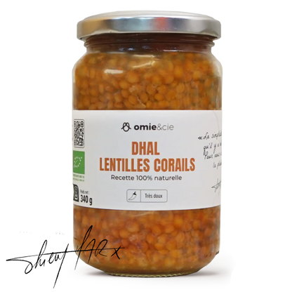 Omie -- Dhal de lentilles corail bio (tomates, lentilles françaises) - 340 g